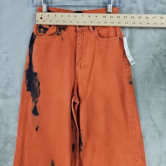 BDG The A-Wide Jean Jeans Womens 25 Orange Ombre Acid Wash Grunge High Rise NWT - Picture 7 of 16